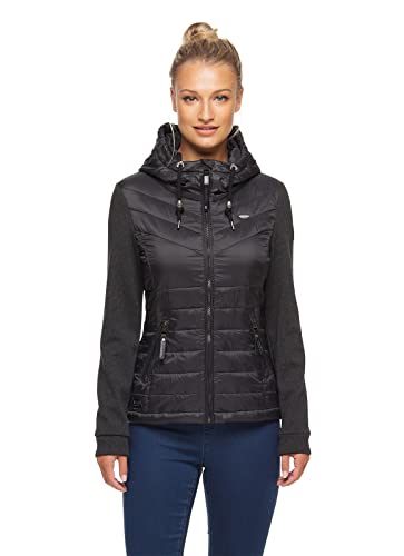 Ragwear LUCINDA Damen Frauen Funktionsjacke,Zip Hoodie,Sweatjacke,Stehkragen,Seitentaschen,Schwarz,L von Ragwear