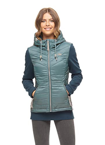 Ragwear LUCINDA VEST Damen Frauen Funktionsjacke,Zip Hoodie,Sweatjacke,Stehkragen,Seitentaschen,Blau,L von Ragwear