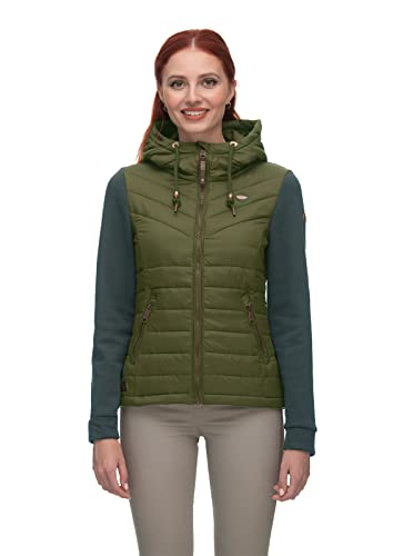 Ragwear LUCINDA VEST Damen Frauen Funktionsjacke,Zip Hoodie,Sweatjacke,Stehkragen,Seitentaschen,Grün,L von Ragwear