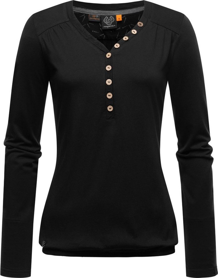 Ragwear Langarmshirt Pinchi Stylisches Damen Longsleeve mit Knöpfen von Ragwear