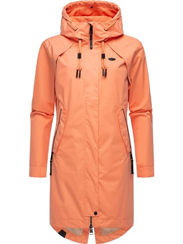 Ragwear Langer wasserdichter Oversized Damen Übergangsmantel Parka mit Kapuze Rejany YOUMODO Peach Gr. XL von Ragwear