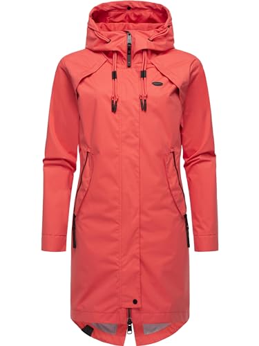 Ragwear Langer wasserdichter Oversized Damen Übergangsmantel Parka mit Kapuze Rejany YOUMODO Raspberry Gr. XL von Ragwear