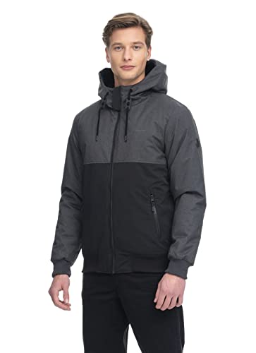 Ragwear M Roen Colorblock-Grau-Schwarz - Wasserdichte warme Herren Winterjacke, Größe S - Farbe Black von Ragwear