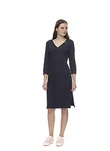 Ragwear MAJRA Organic Damen,Kleid,Jerseykleid,Sommerkleid,3/4 Arm,vegan,V-Ausschnitt,Navy,S von Ragwear