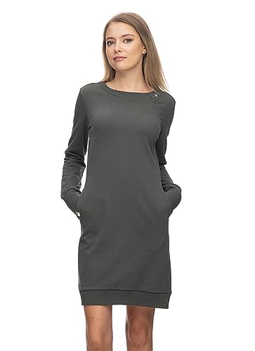 Ragwear MENITA Organic GOTS Damen Frauen Langarmkleid,Kleid,Freizeitkleid,Sweatkleid,Sweatshirt-Kleid,Winterkleid,Grün,M von Ragwear