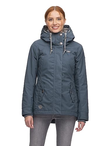 Ragwear MONADDE Damen Frauen Parka,Mantel,Übergangsmantel mit Kapuze,Herbstmantel,wasserabweisend,Grau,S von Ragwear