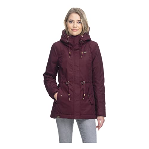 Ragwear MONADIS Damen Frauen Parka,Mantel,Übergangsmantel mit Kapuze,Herbstmantel,wasserabweisend,Rot,XXL von Ragwear