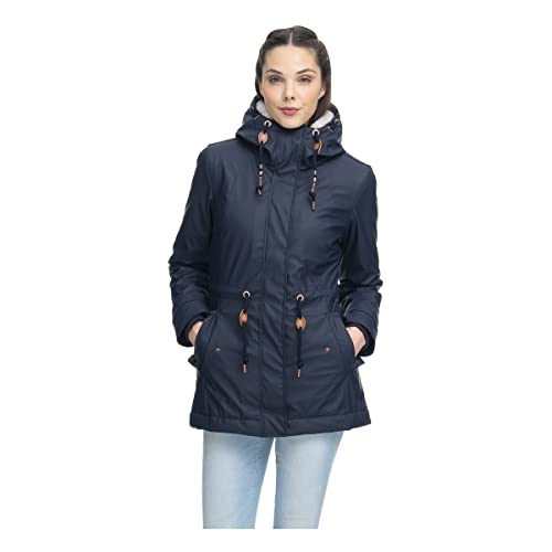 Ragwear Damen Übergangsparka Monadis navy/weiß L von Ragwear