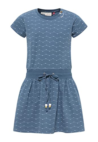 Ragwear Mädchen Kleid MAGY Zig ZAG Sommerkleid in sommerlichen Farben aus weicher Baumwolle (DE/NL/SE/PL, Numerisch, 128, Regular, Blue) von Ragwear