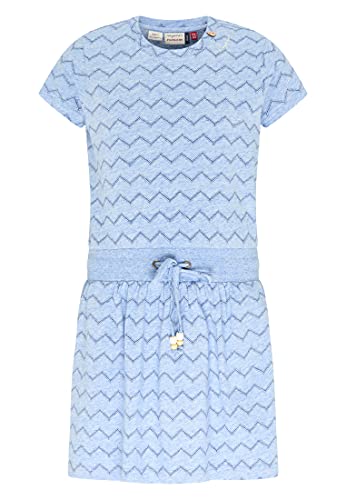 Ragwear Mädchen Sommerkleid MAGY Chevron Freizeitkleid (DE/NL/SE/PL, Numerisch, 140, Regular, Blue) von Ragwear
