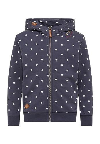 Ragwear Mädchen Sweatjacke AGNESKA DOTS mit Kapuze und Reißverschluss (DE/NL/SE/PL, Numerisch, 152, Regular, Navy) von Ragwear