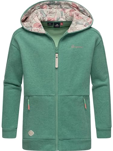 Ragwear Mädchen Sweatjacke Zip-Hoodie mit Kapuze Theera Zip Mint Gr. 146 von Ragwear