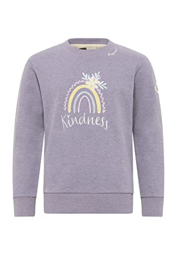 Ragwear Mädchen Sweatshirt Evka Print Organic Rundhals Pullover Sweater aus Bio Baumwolle Regenbogen Print (DE/NL/SE/PL, Numerisch, 140, Regular, Lilac) von Ragwear