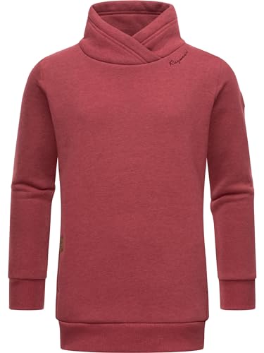 Ragwear Mädchen Sweatshirt Longsleeve Pullover aus recyceltem Polyester mit Stehkragen Nesie Raspberry Gr. 146 von Ragwear