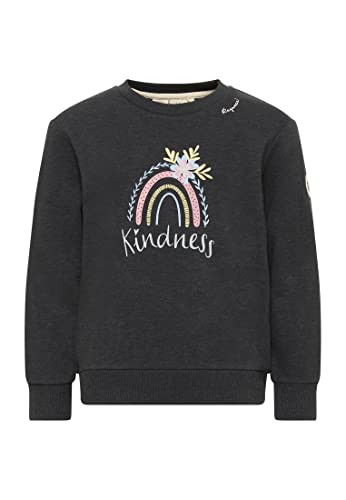 Ragwear Mädchen Sweatshirt Evka Print Organic Rundhals Pullover Sweater aus Bio Baumwolle Regenbogen Print (DE/NL/SE/PL, Numerisch, 152, Regular, Dark Grey) von Ragwear