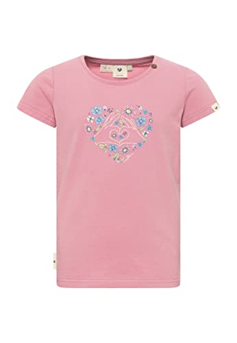 Ragwear Mädchen T-Shirt VIOLKA Organic Kurzarm Shirt Heart Flower Print Herzchen aus 100% Bio Baumwolle (DE/NL/SE/PL, Numerisch, 164, Regular, Rose) von Ragwear