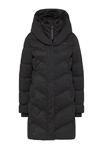 Ragwear NATALKA Damen Frauen Mantel,Parka,Steppmantel,lange Jacke,Stehkragen,wasserdicht,Schwarz,XL von Ragwear