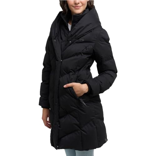 Ragwear NATALKA Damen Frauen Mantel,Parka,Steppmantel,lange Jacke,Stehkragen,wasserdicht,Schwarz,XS von Ragwear