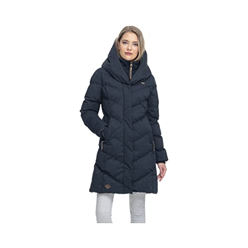 Ragwear NATALKA Damen Frauen Mantel,Parka,Steppmantel,lange Jacke,Stehkragen,wasserdicht,Blau,XL von Ragwear