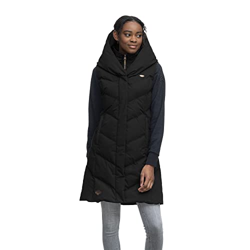 Ragwear NATALKA VEST Damen Jacke Weste Winterweste Steppweste schwarz black (DE/NL/SE/PL, Alphanumerisch, S, Regular, Regular, Schwarz) von Ragwear