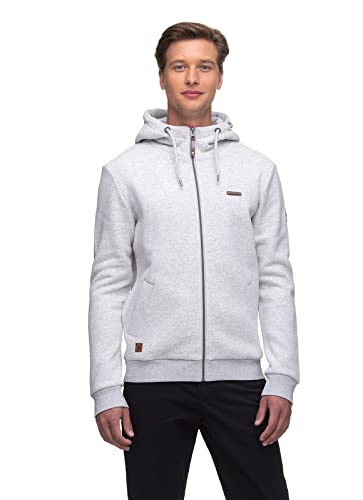 Ragwear NATE Zip Herren Männer Sweatjacke,Sweatshirt mit Reißverschluss,Zip Hoodie,Kapuze,Stehkragen,Grau,3XL von Ragwear