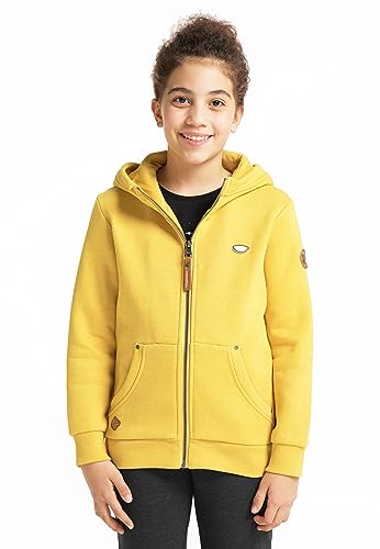 Ragwear Nesie Zip Mädchen Sweatjacke Sweatshirt mit Kapuze Übergangsjacke Jacke Cardigan Strickjacke aus weicher Baumwolle (DE/NL/SE/PL, Numerisch, 128, Regular, Honey) von Ragwear