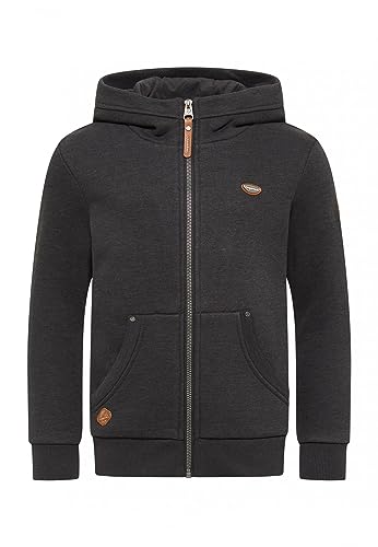 Ragwear Nesie Zip Mädchen Sweatjacke Sweatshirt mit Kapuze Übergangsjacke Jacke Cardigan Strickjacke aus weicher Baumwolle (DE/NL/SE/PL, Numerisch, 152, Regular, Black) von Ragwear