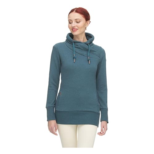 Ragwear NESKA Damen Frauen Kapuzenpulli,Kapuzenpullover,Hoodie,Stehkragen,Seitentaschen,Blau,S von Ragwear