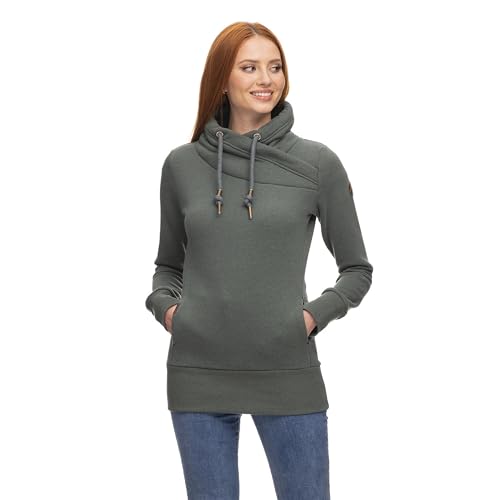 Ragwear NESKA Damen Frauen Kapuzenpulli,Kapuzenpullover,Hoodie,Stehkragen,warm,Seitentaschen,Grün,M von Ragwear