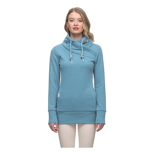 Ragwear NESKA Damen Frauen Kapuzenpulli,Kapuzenpullover,Hoodie,Stehkragen,Seitentaschen,Blau,S von Ragwear