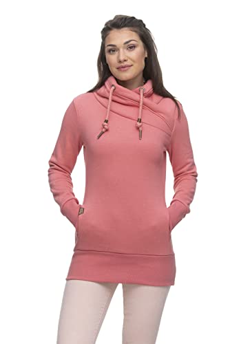 Ragwear NESKA Damen Frauen Kapuzenpulli,Kapuzenpullover,Hoodie,Stehkragen,Seitentaschen,Rosa,L von Ragwear