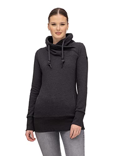 Ragwear NESKA Damen Frauen Kapuzenpulli,Zip Hoodie,Sweatjacke,Stehkragen,Seitentaschen,Schwarz,M von Ragwear