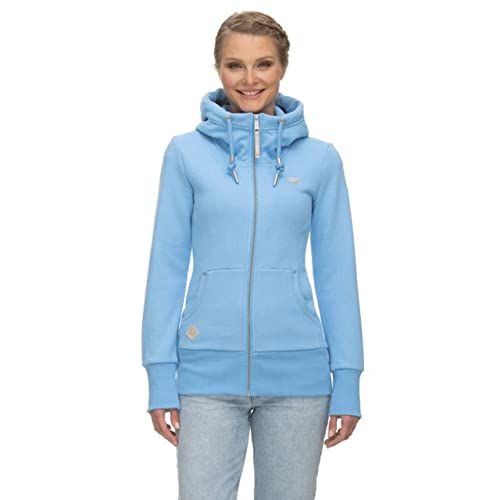 Ragwear NESKA Zip Damen Frauen Kapuzenjacke,Zip Hoodie,Sweatjacke,Stehkragen,Seitentaschen,Blau,M von Ragwear