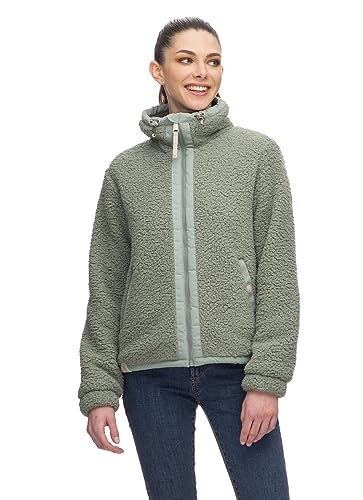 Ragwear NORDICKA Damen Frauen Sweatjacke,Fleece-Sweatjacke,Zip Hoodie,Stehkragen,Seitentaschen,Grün,L von Ragwear