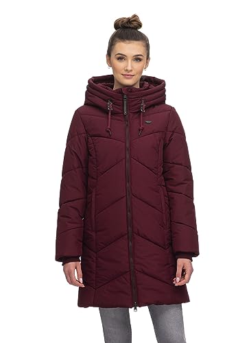 Ragwear NOVISTA Damen Frauen Mantel,Parka,Steppmantel,lange Jacke,Stehkragen,wasserdicht,Rot,M von Ragwear