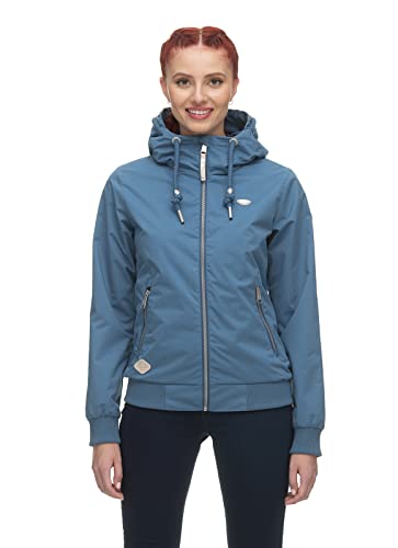 Ragwear NUGGIE Damen Frauen Übergangsjacke,Jacke mit Kapuze,Sommerjacke,leichte Jacke,Blau,XXL von Ragwear