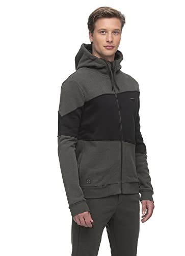 Ragwear NYKOS Herren Männer Sweatjacke,Sweatshirt mit Reißverschluss,Zip Hoodie,Kapuze,Stehkragen,Grün,S von Ragwear