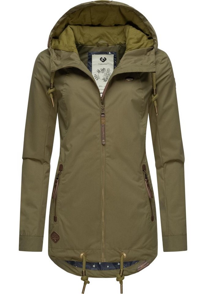 Ragwear Outdoorjacke Zuzka stylische Übergangsjacke mit großer Kapuze von Ragwear