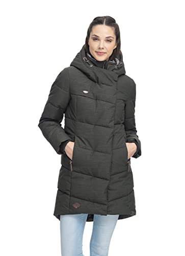 Ragwear PAVLA Damen Frauen Mantel,Parka,Steppmantel,lange Jacke,Stehkragen,wasserdicht,Grün,M von Ragwear