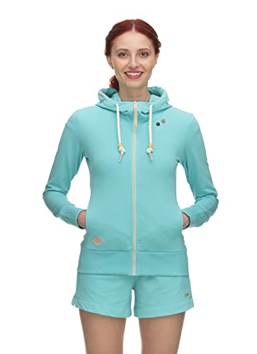 Ragwear PAYA Damen Frauen Kapuzenjacke,Zip Hoodie,Sweatjacke,Stehkragen,Seitentaschen,Blau,S von Ragwear