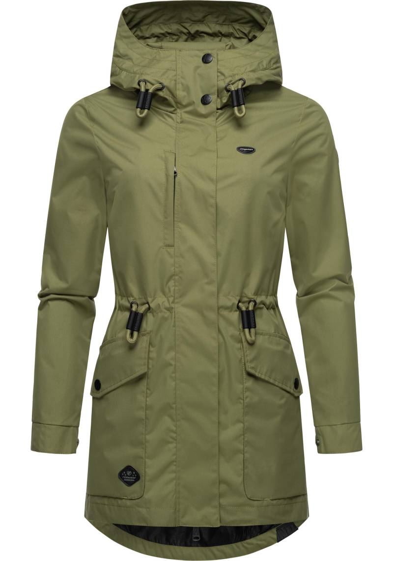 Ragwear Parka "Alysa" mit Kapuze stylische Damen Übergangsjacke mit Taillenzugband von Ragwear