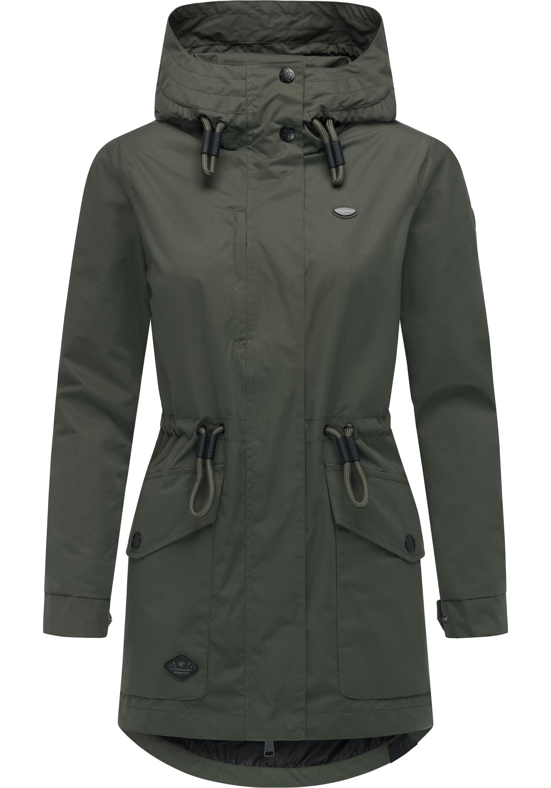 Ragwear Parka "Alysa" mit Kapuze stylische Damen Übergangsjacke mit Taillenzugband von Ragwear
