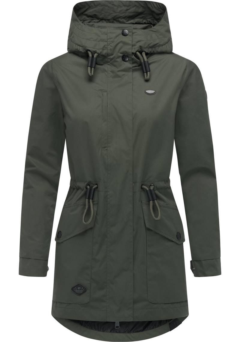 Ragwear Parka "Alysa" mit Kapuze stylische Damen Übergangsjacke mit Taillenzugband von Ragwear
