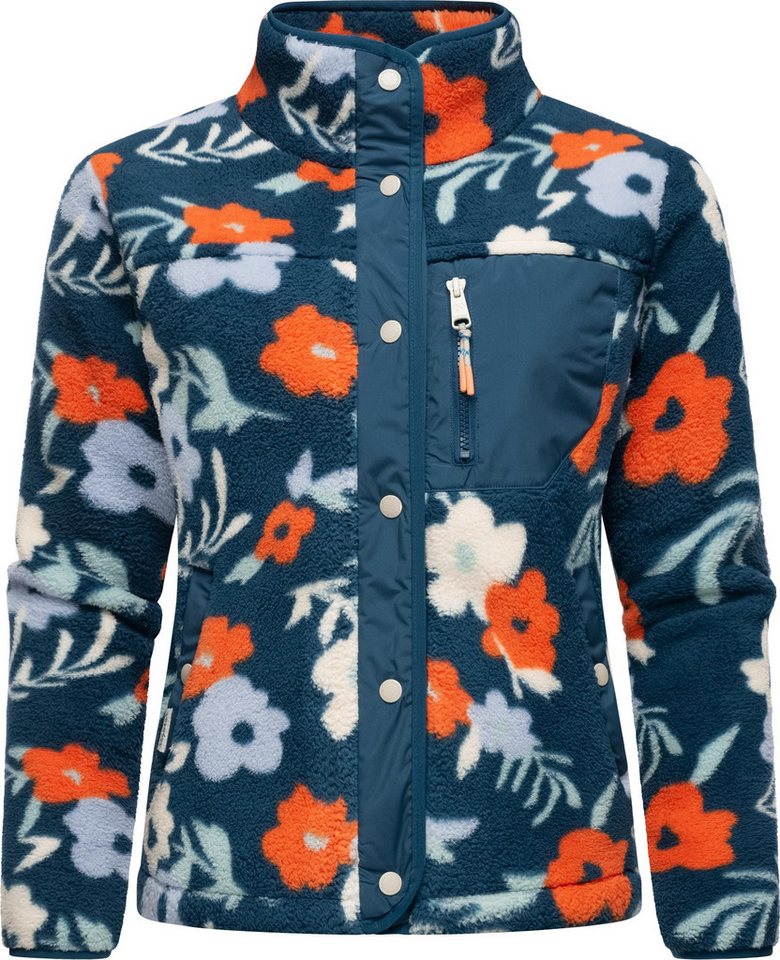 Ragwear Plüschjacke Appopis Print Auffällige flauschige Übergangsjacke aus Teddyfleece von Ragwear