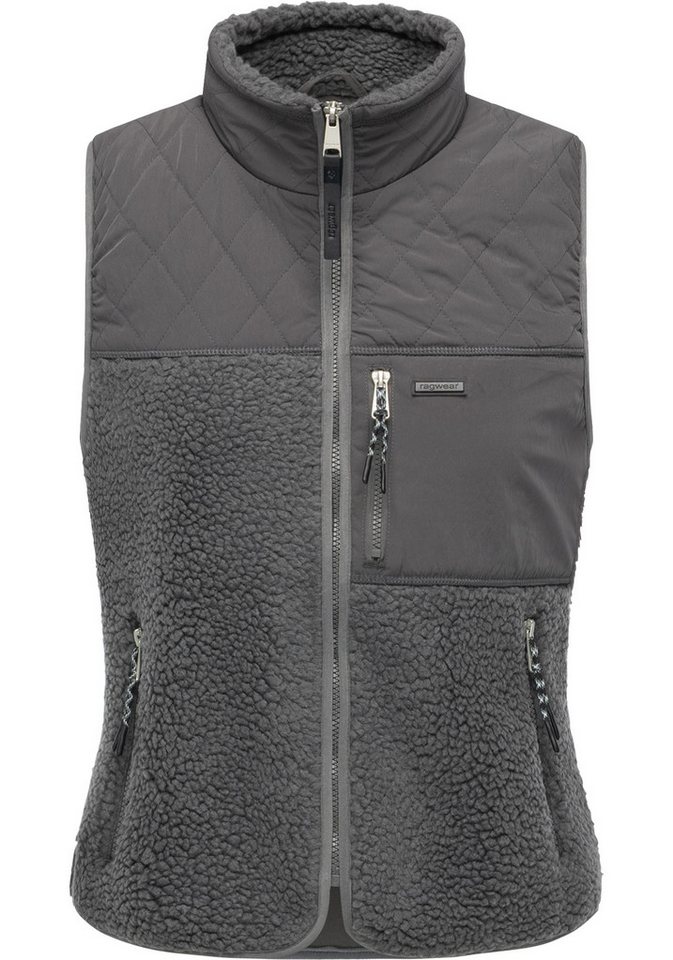 Ragwear Plüschweste Junkin Bonded warme Damen Weste aus Materialmix mit Teddy-Fleece von Ragwear