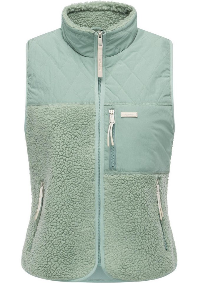 Ragwear Plüschweste Junkin Bonded warme Damen Weste aus Materialmix mit Teddy-Fleece von Ragwear