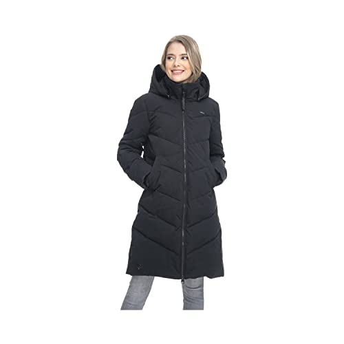 Ragwear REBELKA Damen Frauen Mantel,Parka,Steppmantel,lange Jacke,Stehkragen,wasserdicht,Schwarz,M von Ragwear