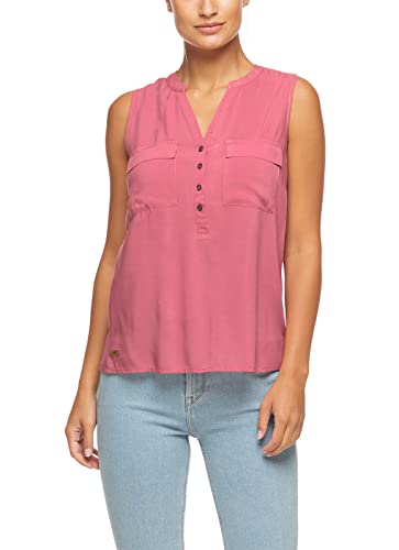 Ragwear ROMANNA Damen Frauen Top,Shirt,Oberteil,ärmellose Bluse,Knopfleiste,Regular Fit,Rose (4041),L von Ragwear