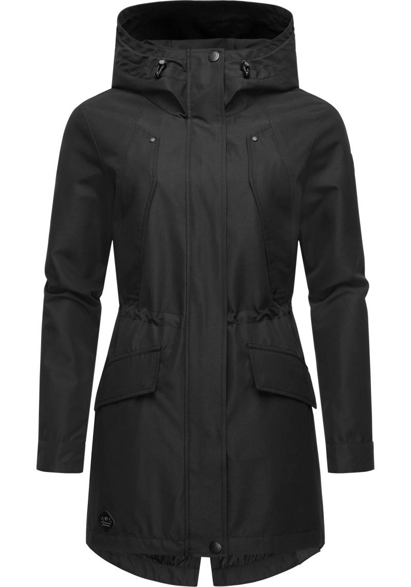 Ragwear Regenmantel "Begonia" Wasserdichter Damen Übergangsmantel mit großer Kapuze von Ragwear