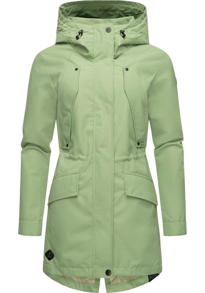 Ragwear Regenmantel Begonia Wasserdichter Damen Übergangsmantel mit großer Kapuze von Ragwear